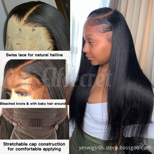 Yeswigs Cheap Raw Indian Virgin Straight Human Hair Transparent Lace Frontal Wig Vendor HD Full Lace Front Wigs For Black Women